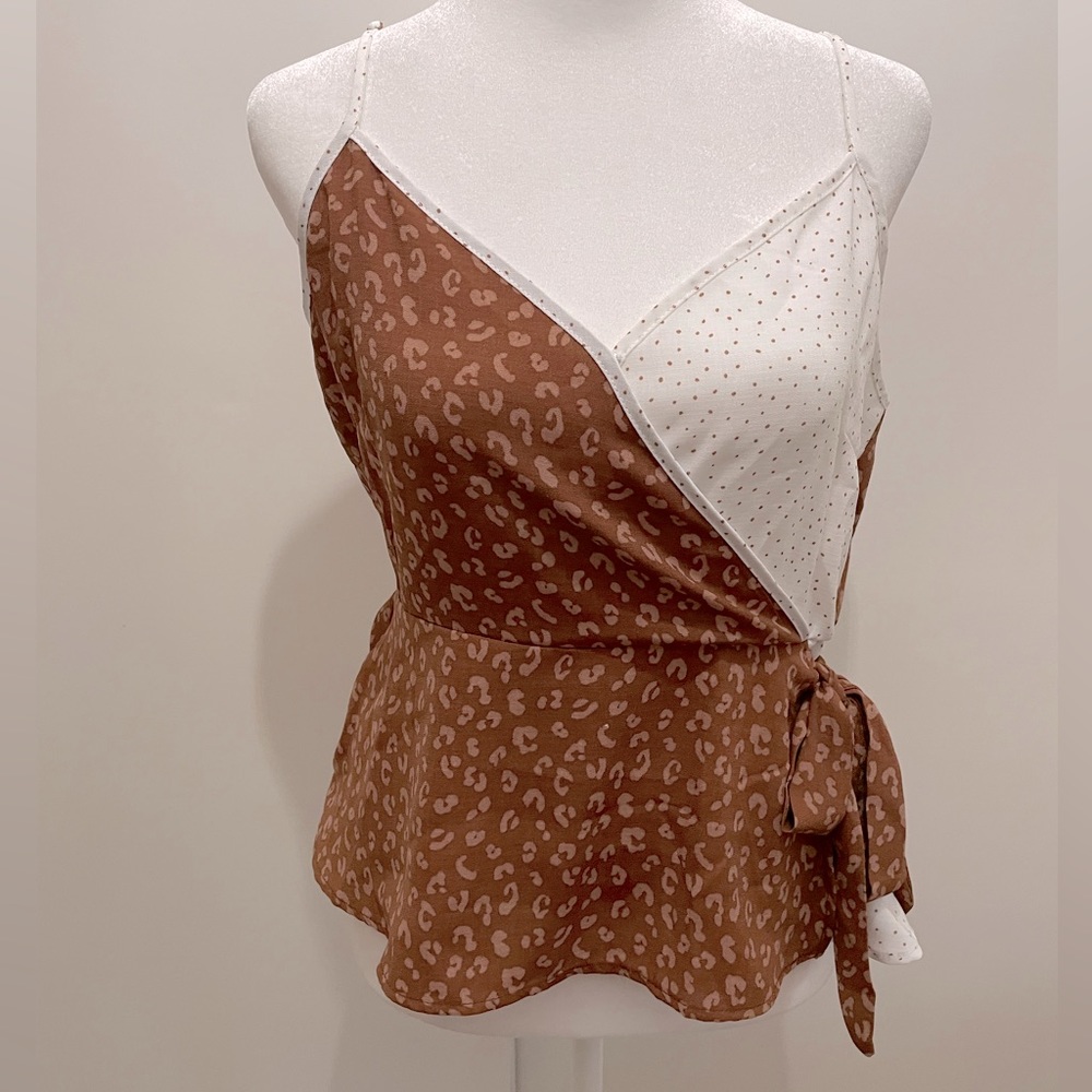 NWT Paper Crane Faux Wrap Tank Top Size Medium